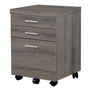 Filing Cabinet 3 drawer Dark Taupe on castors - 7049