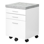 Filing Cabinet 3 drawer White cement-look on castor - 7051