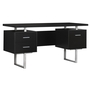 Computer Desk Espresso Silver Metal - 7080