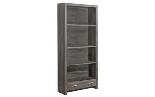 Bookcase Dark Taupe with a storage drawer - 7087