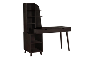 Computer Desk Espresso with bookcase - 7096