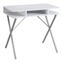 Computer Desk White Top Silver Metal - 7100