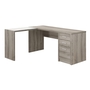 Computer Desk Dark Taupe corner with Tempered Glass - 7138