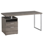 Computer Desk Dark Taupe Silver Metal - 7145