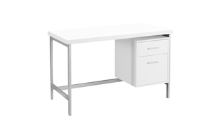 Computer Desk White Silver Metal - 7149