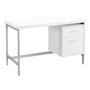 Computer Desk White Silver Metal - 7149