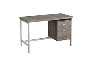 Computer Desk Dark Taupe Silver Metal - 7150