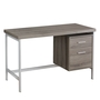 Computer Desk Dark Taupe Silver Metal - 7150