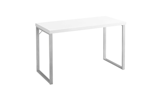 Computer Desk White Silver Metal - 7154