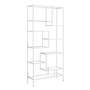 Bookcase White Metal with Tempered Glass - 7159