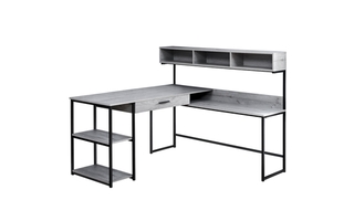 Computer Desk Grey Black Metal corner - 7160