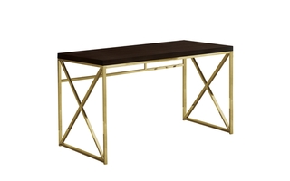 Computer Desk Espresso gold Metal - 7201