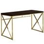 Computer Desk Espresso gold Metal - 7201