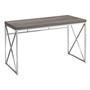 Computer Desk Dark Taupe Chrome Metal - 7204