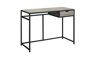 Computer Desk Dark Taupe Black Metal - 7221