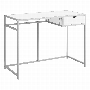 Computer Desk White Silver Metal - 7222