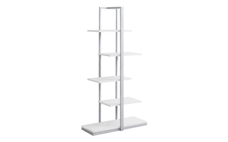 Bookcase White Silver Metal - 7233