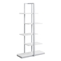 Bookcase White Silver Metal - 7233