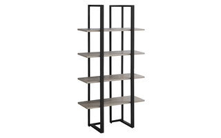Bookcase Dark Taupe Black Metal - 7237