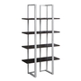 Bookcase Espresso Silver Metal - 7239