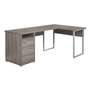 Computer Desk Dark Taupe left or right facing - 7255