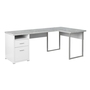 Computer Desk 80 in. White cement-look left/right face - 7258