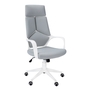 Office Chair White Grey Fabric high back executive - 7270