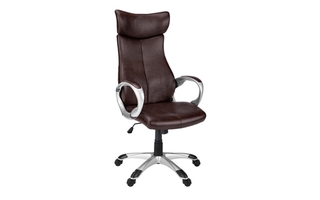 Office Chair Brown leather-look high back executive - 7289