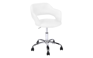 Office Chair White Chrome Metal hydraulic lift base - 7299