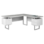 Computer Desk 70 in. White cement-look left/right face - 7307