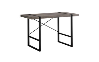 Computer Desk Dark Taupe Black Metal - 7310