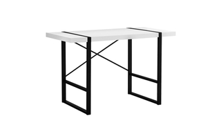 Computer Desk White Black Metal - 7313