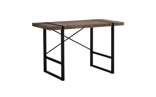 Computer Desk Brown Reclaimed Wood Black Metal - 7314