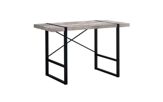 Computer Desk Taupe Reclaimed Wood Black Metal - 7315