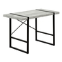 Computer Desk Grey Reclaimed Wood Black Metal - 7316