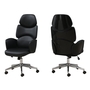 Office Chair Black leather-look high back executive - 7321