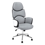 Office Chair Grey leather-look high back executive - 7322