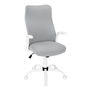 Office Chair White Grey Fabric multi position - 7324