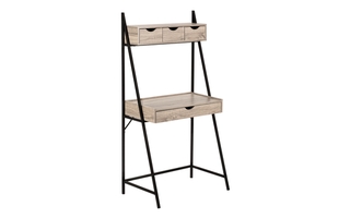 Computer Desk Dark Taupe Black Metal - 7332