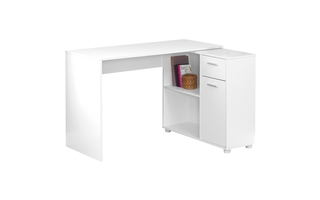 Computer Desk White with a storage cabinet - 7350