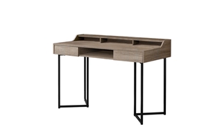 Computer Desk Dark Taupe Black Metal - 7360