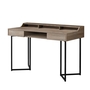 Computer Desk Dark Taupe Black Metal - 7360