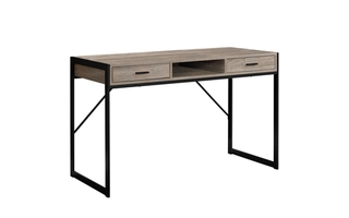 Computer Desk Dark Taupe Black Metal - 7365