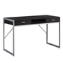 Computer Desk Espresso Silver Metal - 7366