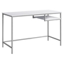 Computer Desk White Silver Metal - 7368