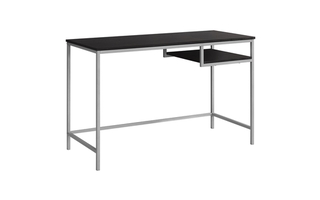 Computer Desk Espresso Silver Metal - 7369