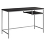 Computer Desk Espresso Silver Metal - 7369