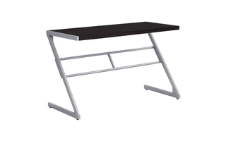 Computer Desk Espresso Silver Metal - 7374