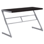 Computer Desk Espresso Silver Metal - 7374