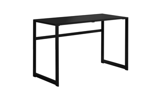 Computer Desk Black Metal Black Tempered Glass - 7379
